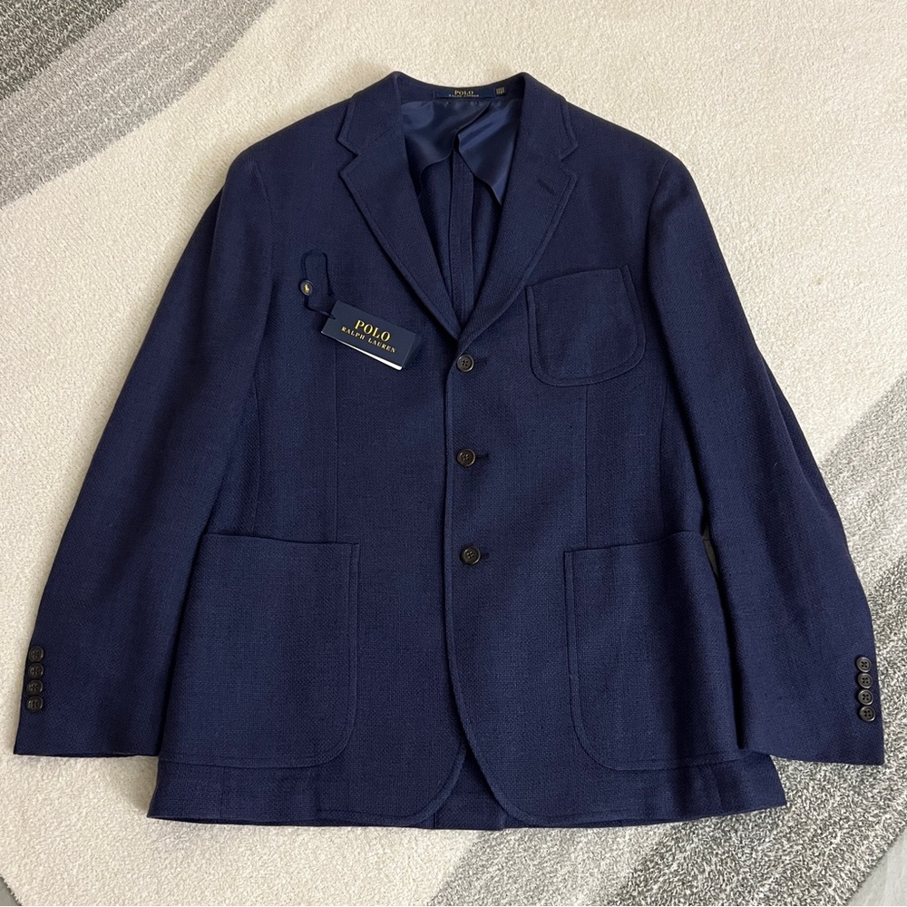 Polo Ralph Lauren Blazer Sport Coat Navy Textured 42L NWT MSRP $698